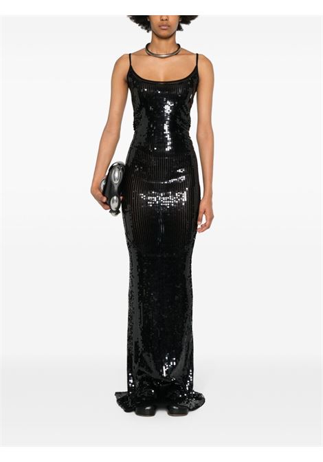 Abito da sera Slip Gown con paillettes in nero - donna RICK OWENS LILIES | LI01D6501TUEM80909